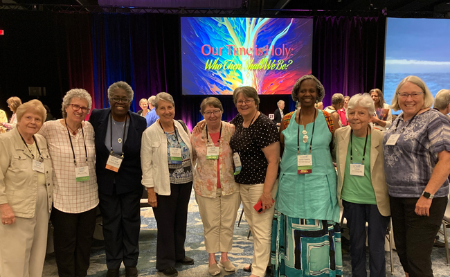 SSND await the start of the next session during the LCWR conference in August 2024