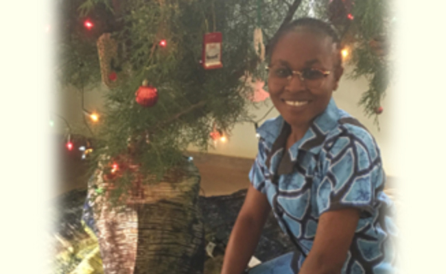 A SSND postulant in Kenya prepares to celebrate Christmas with decorations and celebrations. 