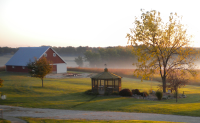 October sunrise at Our Lady of the Prairie Retreat in Wheatland, Iowa