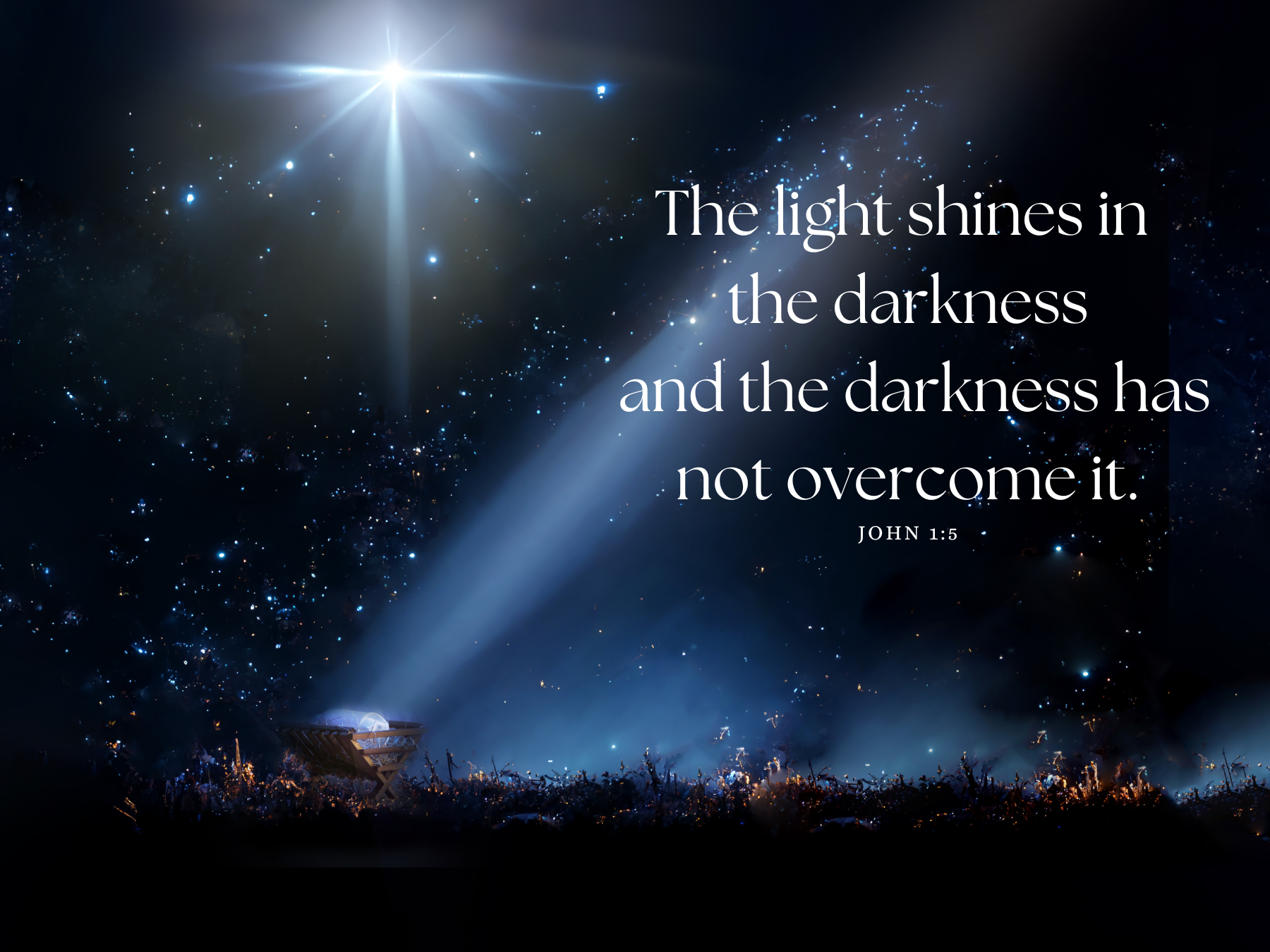 Christmas Greeting 2024 - The light shines in the darkness and the darkness has not overcome it.