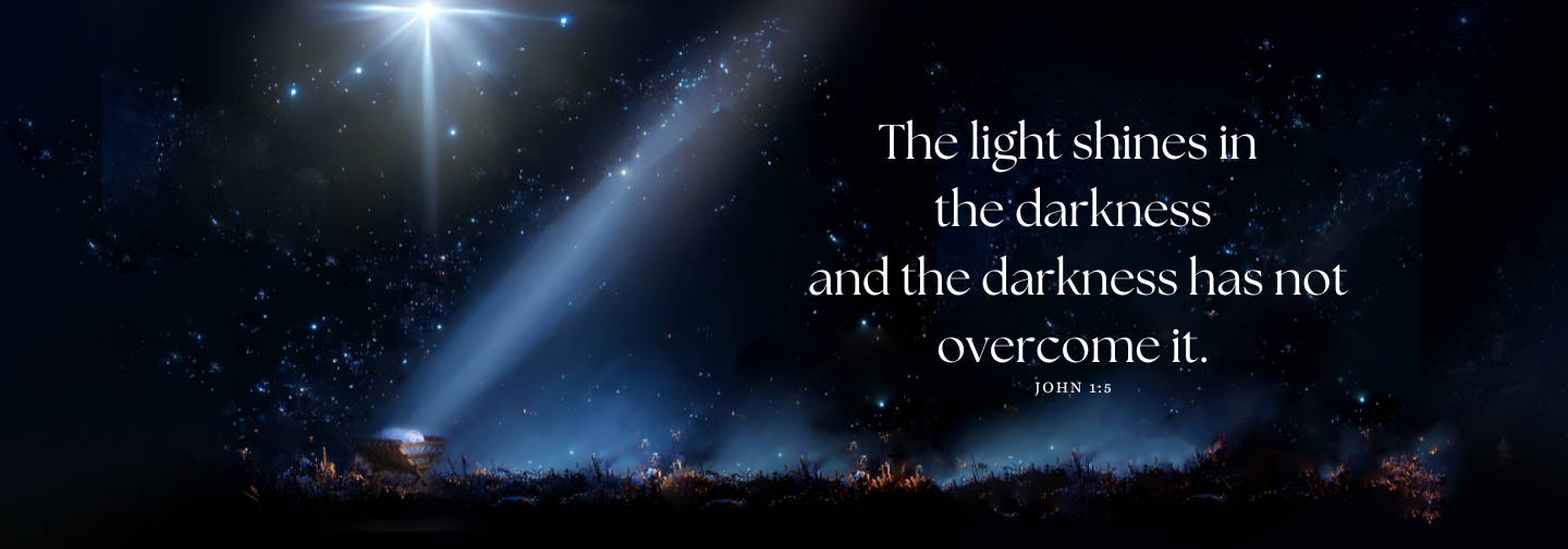 Christmas Greeting 2024 - The light shines in the darkness and the darkness has not overcome it.