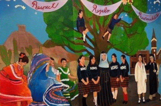 Mural from the Notre Dame School of Milwaukee.