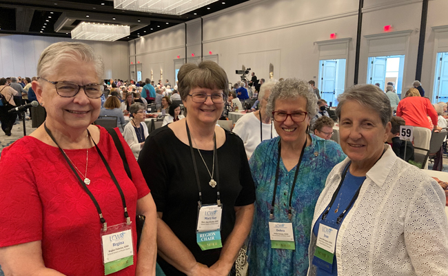 SSND await the start of the next session during the LCWR conference in August 2024